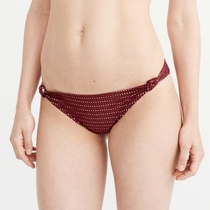 Knot Cheeky Bikini Bottom Dark Red Size M BNWT
